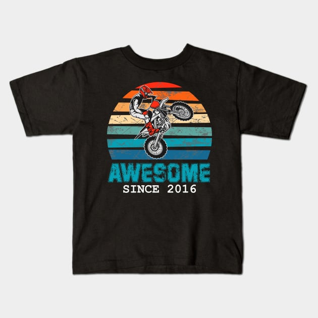 Awesome Since 2016 3rd Years Old dirt bike Kids T-Shirt by hadlamcom